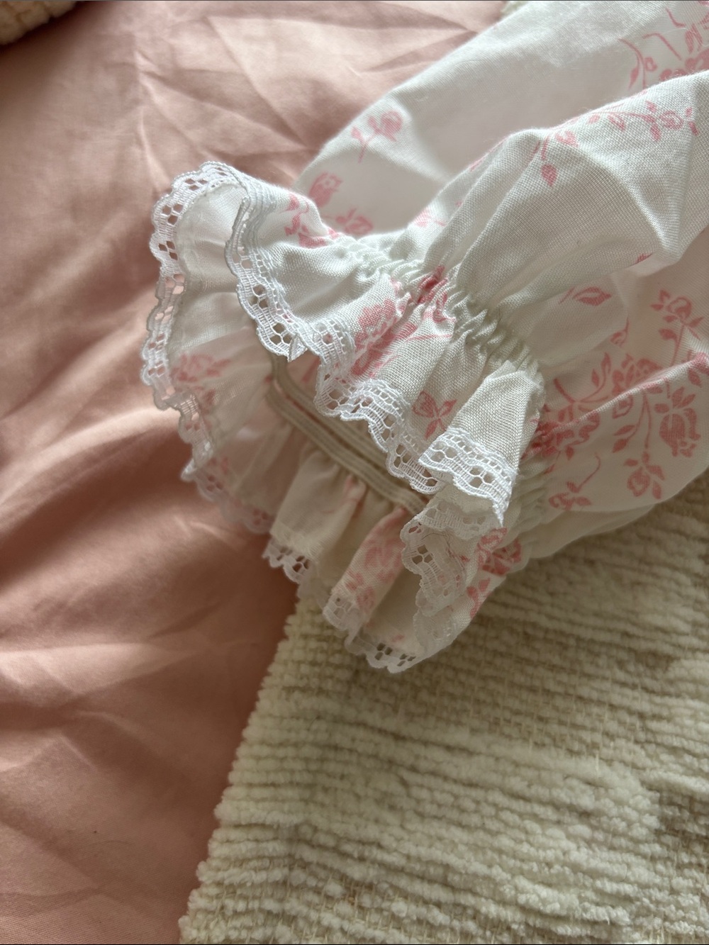 Miss Elaine Pink and White Floral Nightgown - Picture 5 of 12